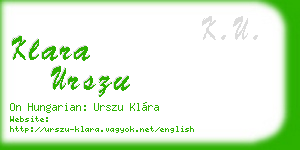 klara urszu business card